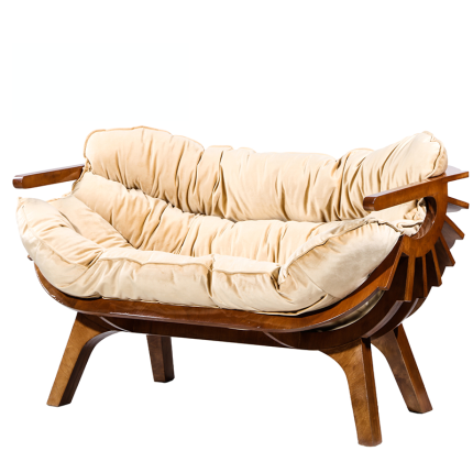 صندلی دو نفره لگنو با اسکلت چوبی